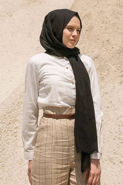 Freshscarfs Ince Pamuk Vual Sal Siyah Trendyol