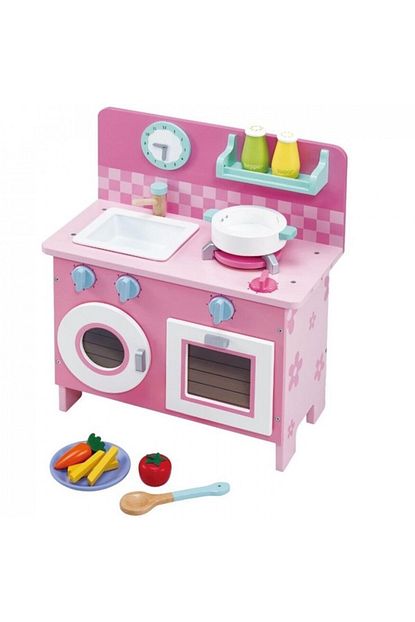 Nubutik S Kiz Cocuk Pembe Mentari Ahsap Mutfak Seti Trendyol