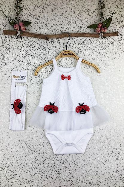 Fekra Baby Ugur Bocekli Badili Kiz Bebek Elbise Bandana Trendyol