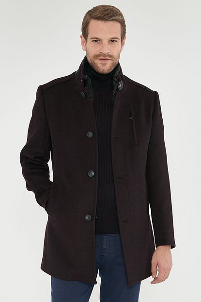 Altinyildiz Classics Erkek Bordo Standart Fit Kase Kaban Trendyol