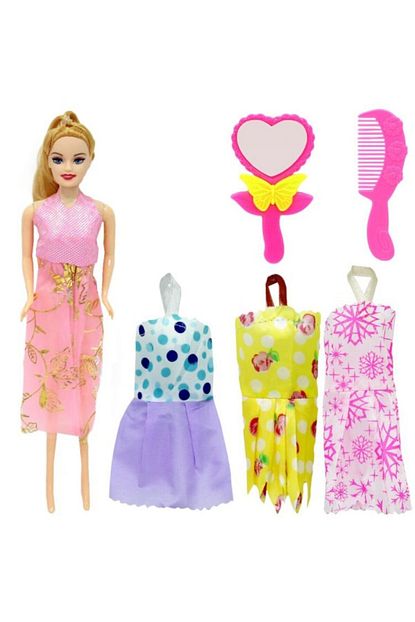 Nubutik S Kiz Cocuk Elbise Setli Oyuncak Bebek Trendyol