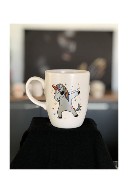 Retina Shop Unicorn Mat Krem Kupa Bardak Trendyol