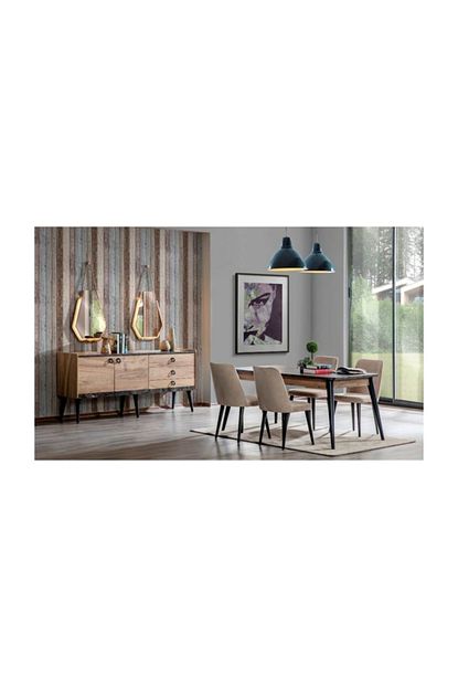 Evmoda Mobilya Gold Modern Yemek Odasi Takimi Trendyol