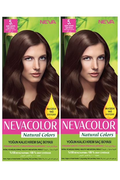 Neva Color 2 Li Natural Colors 5 66 Sarap Kizili Kalici Krem Sac Boyasi Seti 8681655541769 Trendyol