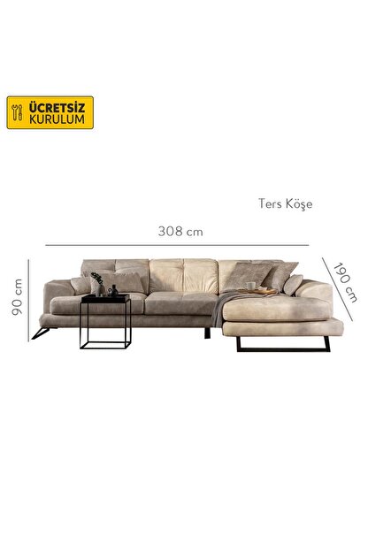 Vivense Frido Kose Koltuk Bej Ters Kose Trendyol