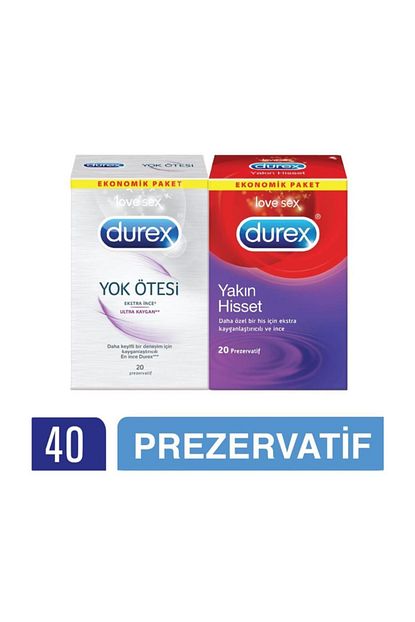 Durex Yok Otesi Ultra Kaygan Yakin Hisset 40 Li Prezervatif Avantaj Paketi Trendyol