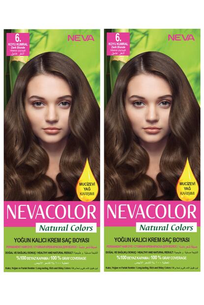 Neva Color 2 Li Natural Colors 6 Koyu Kumral Kalici Krem Sac Boyasi Seti Trendyol
