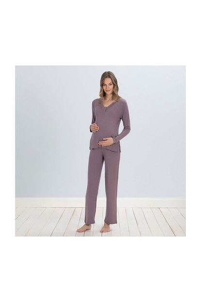 Chakra Floya Hamile Pijama Takimi Murdum Melanj S Trendyol