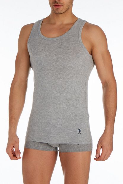 U S Polo Assn Erkek Gri Melanj 2 Li Atlet Trendyol