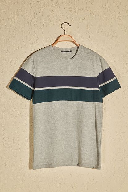 Trendyol Man Gri Erkek Panelli T Shirt Tmnss20ts0667 Trendyol