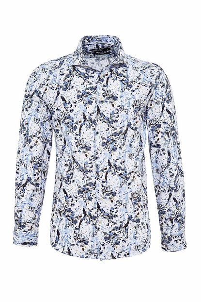 Defacto Erkek Mavi Slim Fit Cicek Desenli Gomlek N6079az 20sm Be669 Trendyol