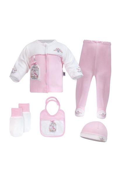 Sarebaby Kiz Bebek Hastane Cikisi Organik 5 Li Set Antibakteriyel Trendyol