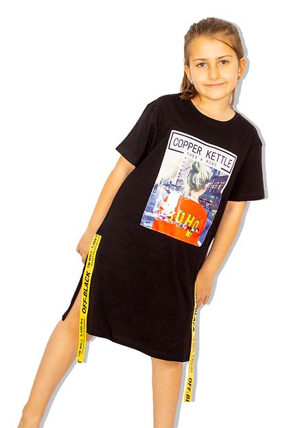 Little Lovely Kids Off Black Seritli Urban Style Kiz Cocuk Spor Elbise Trendyol
