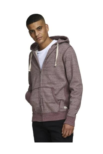 Jack Jones Jack Jones Erkek Kapsonlu Fermuarli Duz Renk Sweat 12136769 Trendyol