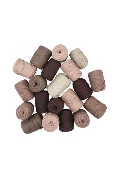 Spagettiyarn 20 Li Paket Kahverengiler Grubu Penye Ip Trendyol