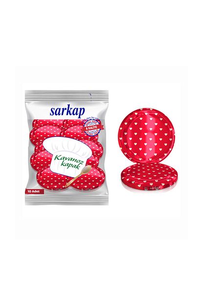 Sarkap Hijyenik Paketli 10 Adet Kavanoz Kapagi Kirmizi Kalp 82 Mm Trendyol