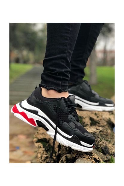 Meli Ayakkabi Arkasi Kirmizi Yuksek Taban Sneaker Ayakkabi Trendyol