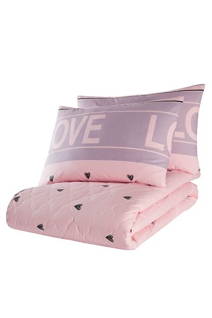 Enlora Home Enlora 100 Dogal Pamuk Kapitoneli Yatak Ortusu Seti Cift Kisilik Romona Lila Trendyol