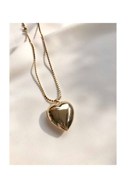Juste Studio Kalp Kapakli Gold Kolye Trendyol