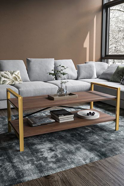 Evdemo Venus Gold Orta Sehpa Ceviz Trendyol