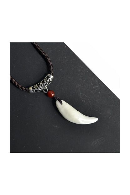 Jiner Dogal Tibet Beyaz Kurt Disi Kolye Ayarli Orgu Ipli Metal Charm Boncuklu Trendyol