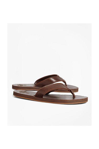 Brooks Brothers Erkek Erkek Kahverengi Deri Parmak Arasi Terlik 1 00029149 1 00029149 Trendyol