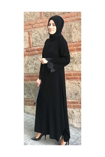 Nisa Ferace Cinar Yaprakli Abaya Tas Nakis Detayli Fiyati Yorumlari Trendyol