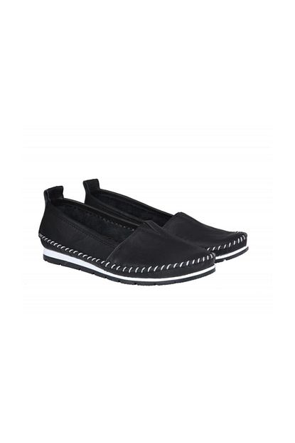 Miss Park Moda Park Moda K63 Siyah Anneler Gunu Hakiki Deri Ortopedik Kadin Loafer Casual Ayakkabi Trendyol