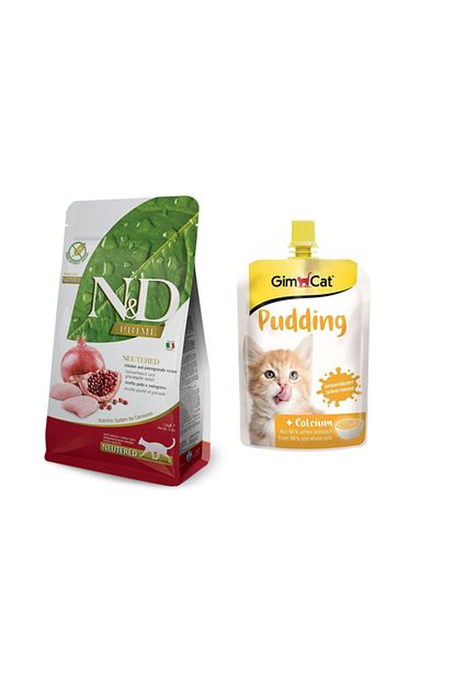 N D Nd Tahilsiz Kisirlastirilmis Yetiskin Kedi Mamasi 1 5 Kg Gimcat Kalsiyum Kedi Pudingi 150 Gr Trendyol