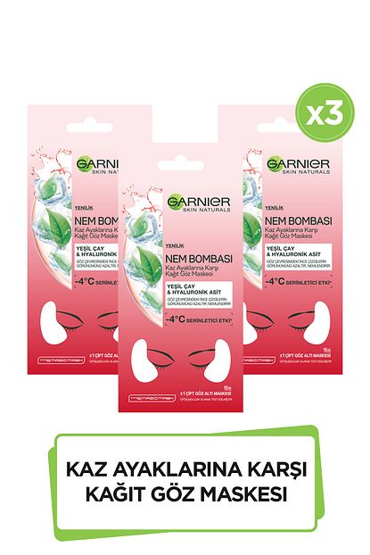 Garnier Nem Bombasi Kaz Ayaklarina Karsi Kagit Goz Maskesi 3 Lu Set 36005422386323 Fiyati Yorumlari Trendyol