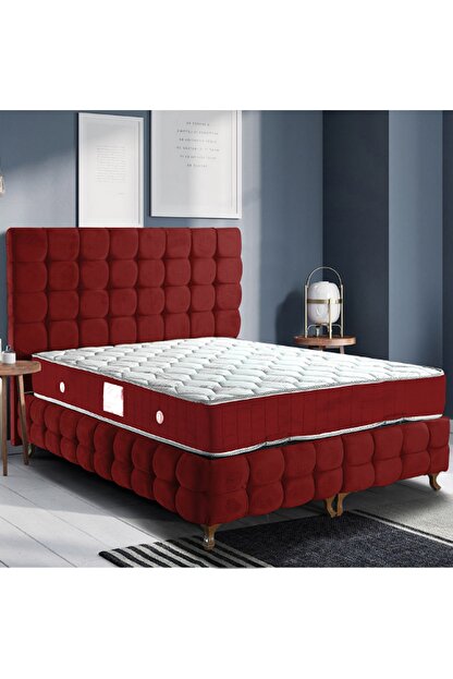 Setay Duke Lux Baza Baslik Delux Full Ortopedik Yatak Seti Bordo Trendyol