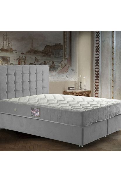 Setay Duke Baza Baslik Delux Full Ortopedik Yatak Seti Vizon Gri Trendyol