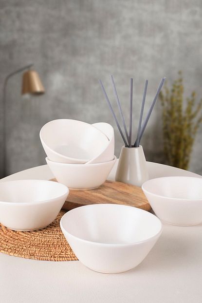 Keramika Mat Beyaz Hitit Corba Kasesi 14 Cm 6 Adet Trendyol