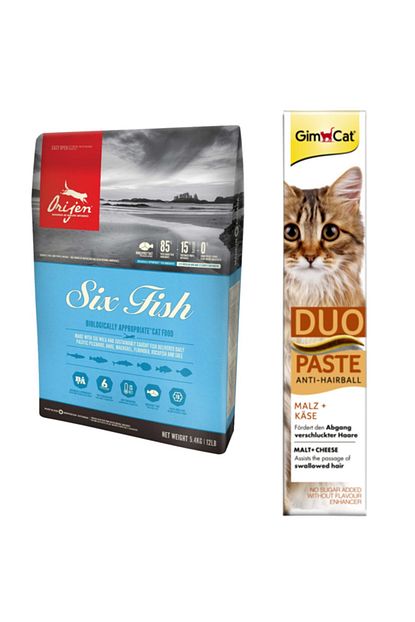 Orijen Six Fish Yetiskin Ve Yavru Kedi Mamasi 1 8 Kg Gimcat Duo Paste Peynirli Anti Hairball Malt 50gr Trendyol