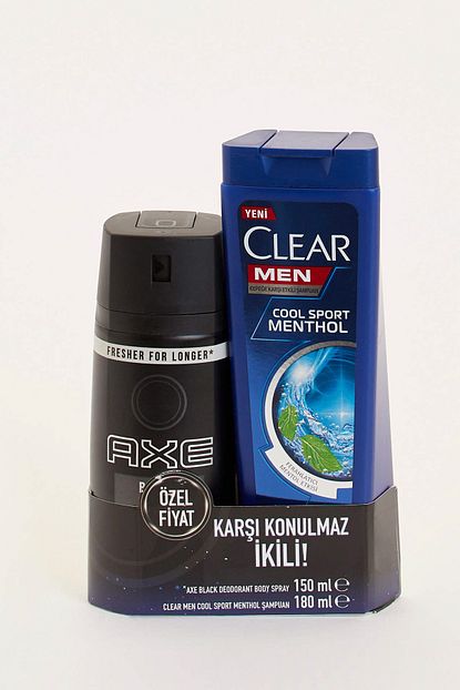 Axe Erkek Deodorant Sprey Black 150 Ml Ve Clear Men Sampuan Cool Sport 180 Ml Trendyol