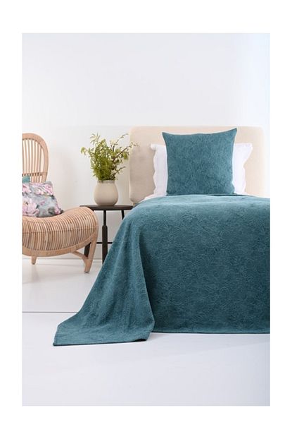 Deco Center Turkuaz Rengi Pamuk Pike Takimi Tek Kisilik 150x200 Ve Bir Yastik Kilifi Ile Takim 50x50 Trendyol