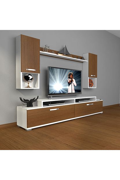 Decoraktiv Ekoflex 5da Mdf Tv Unitesi Tv Sehpasi Beyaz Ceviz Trendyol