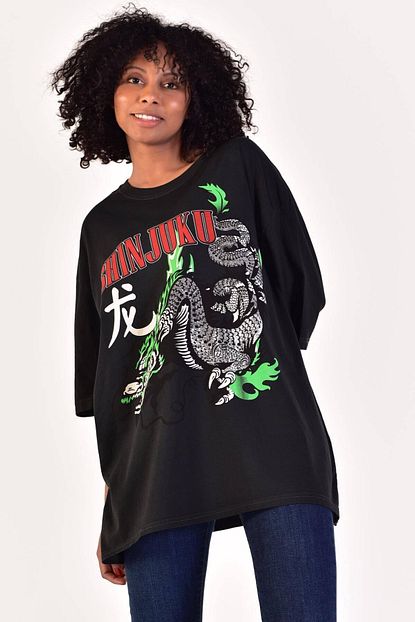 Addax Kadin Fume Baskili T Shirt Adx 0000021577 Trendyol