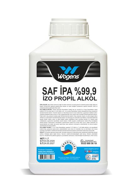 Wogens 1 Lt Saf Ipa Izo Propil Alkol Izopropil Alkol Temizlik Solventi Trendyol