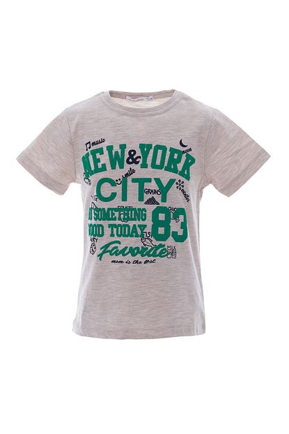 Acarkids Erkek Cocuk Tisort Nyc Baskili 1 4 Yas Bej T Shirt Trendyol