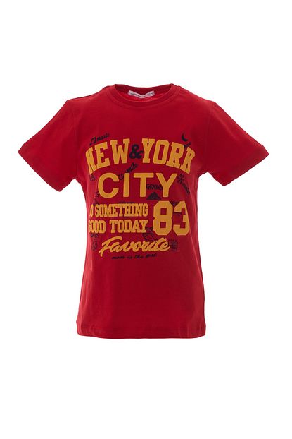 Acarkids Erkek Cocuk Tisort Nyc Baskili 1 4 Yas Kirmizi T Shirt Trendyol