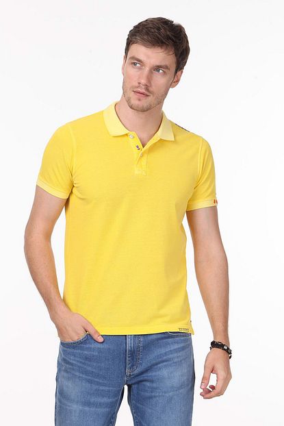 Ramsey Erkek Sari Duz Orme T Shirt Rp10120144 Trendyol