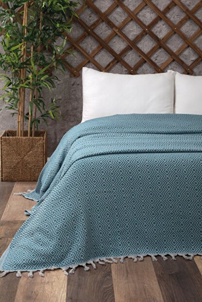 Wellstil Elmas Petrol Mavi Pestemal Dokuma Pike Yatak Piknik Plaj Koltuk Ortusu Trendyol