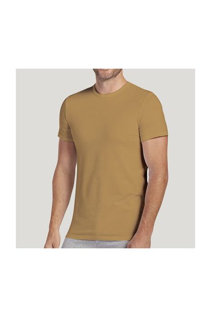Bbstrend Bisiklet Yaka Slim Fit Duz Renk Erkek Tshirt Acik Kahve Rengi Trendyol