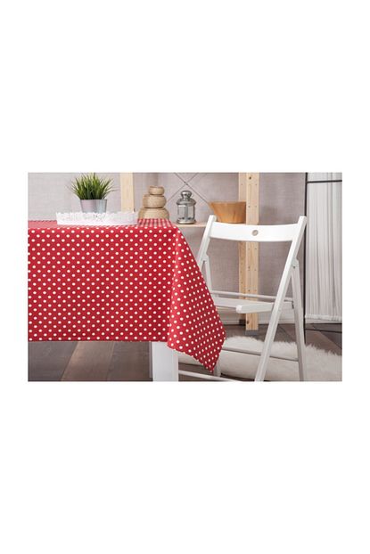 Wellstil Puantiyeli Masa Ortusu 160x220 Cm Kirmizi Trendyol