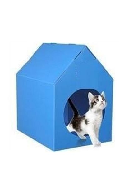 Happy Paws Su Gecirmez Kedi Evi Mavi 45x35x46 Cm Trendyol