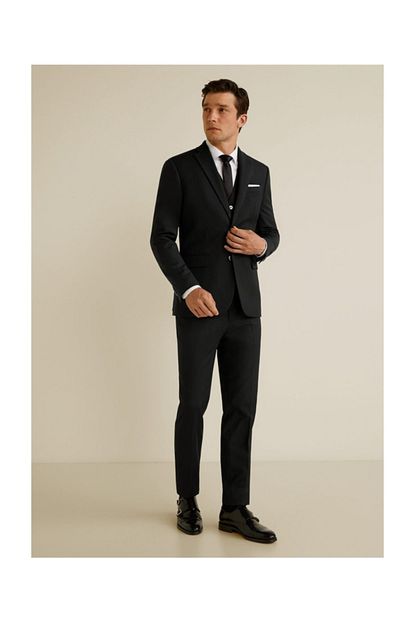 Mango Man Erkek Siyah Dar Kesimli Takim Blazer Ceket 67140505 Trendyol