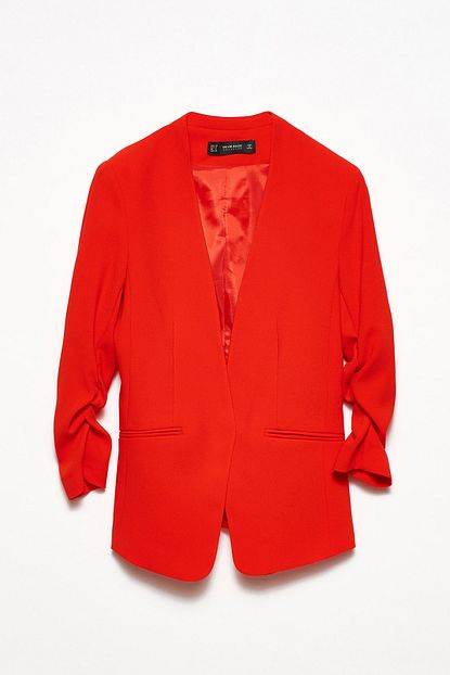 Dilvin Kadin Kirmizi Kol Buzgulu Blazer Ceket Trendyol