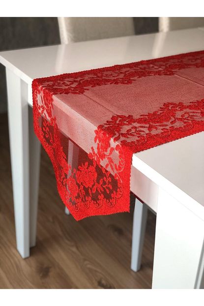 Wenessi Gullu Desen Orme Runner Ortusu 40x140 Kirmizi Trendyol