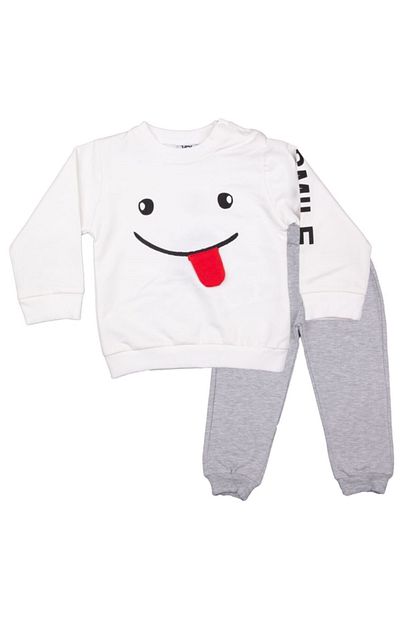 Cillim Erkek Bebek Dil Cikaran Smile Beyaz Takim Trendyol